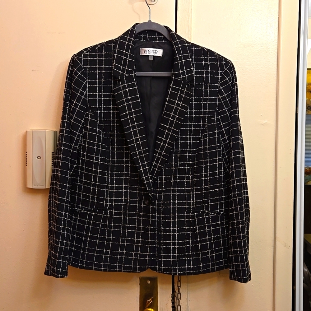 KASPER Womens  one button notch collar suit jacket